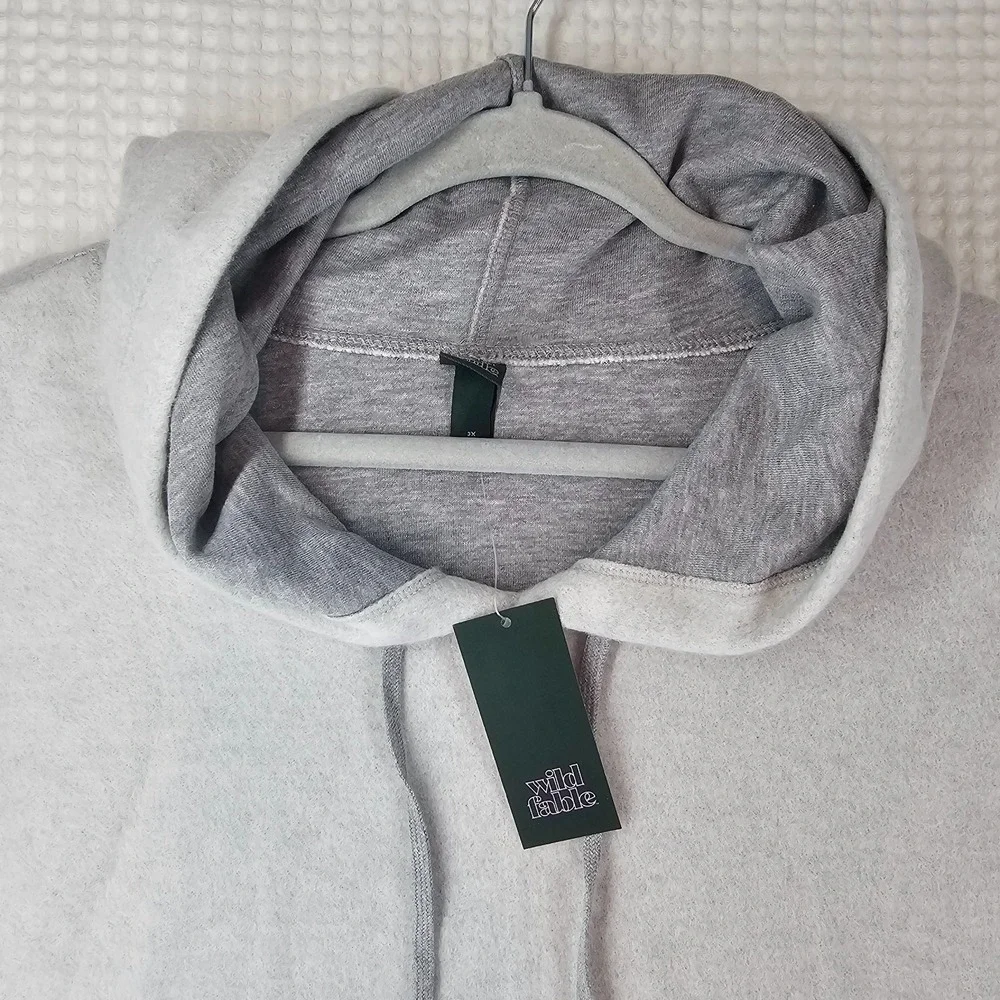 Wild Fable Womens 3X Hoodie Long Sleeve Pullover Heather Gray Plus NWT - Picture 8 of 13